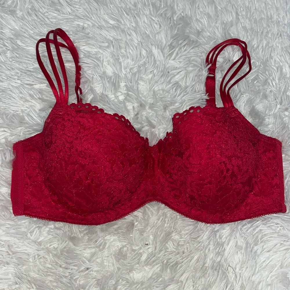 b.tempt’d by Wacoal Red Lace Balconette Bra Size 32DDD